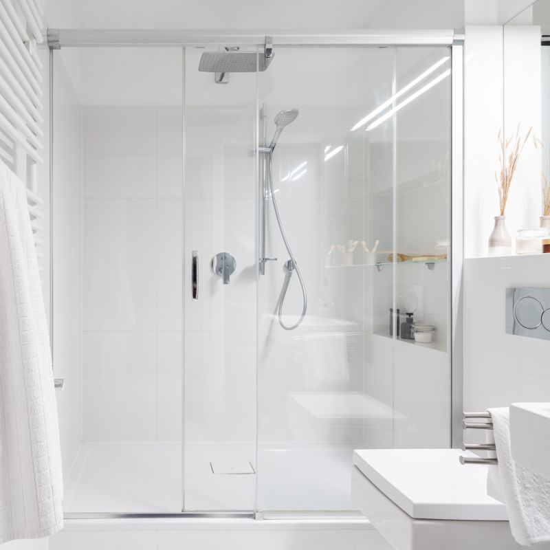 Stylish Shower with Glass Panels